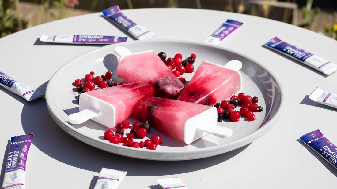 Relax + Unwind Cherry Flavoured Ice Lollies Electrolyte Boosting