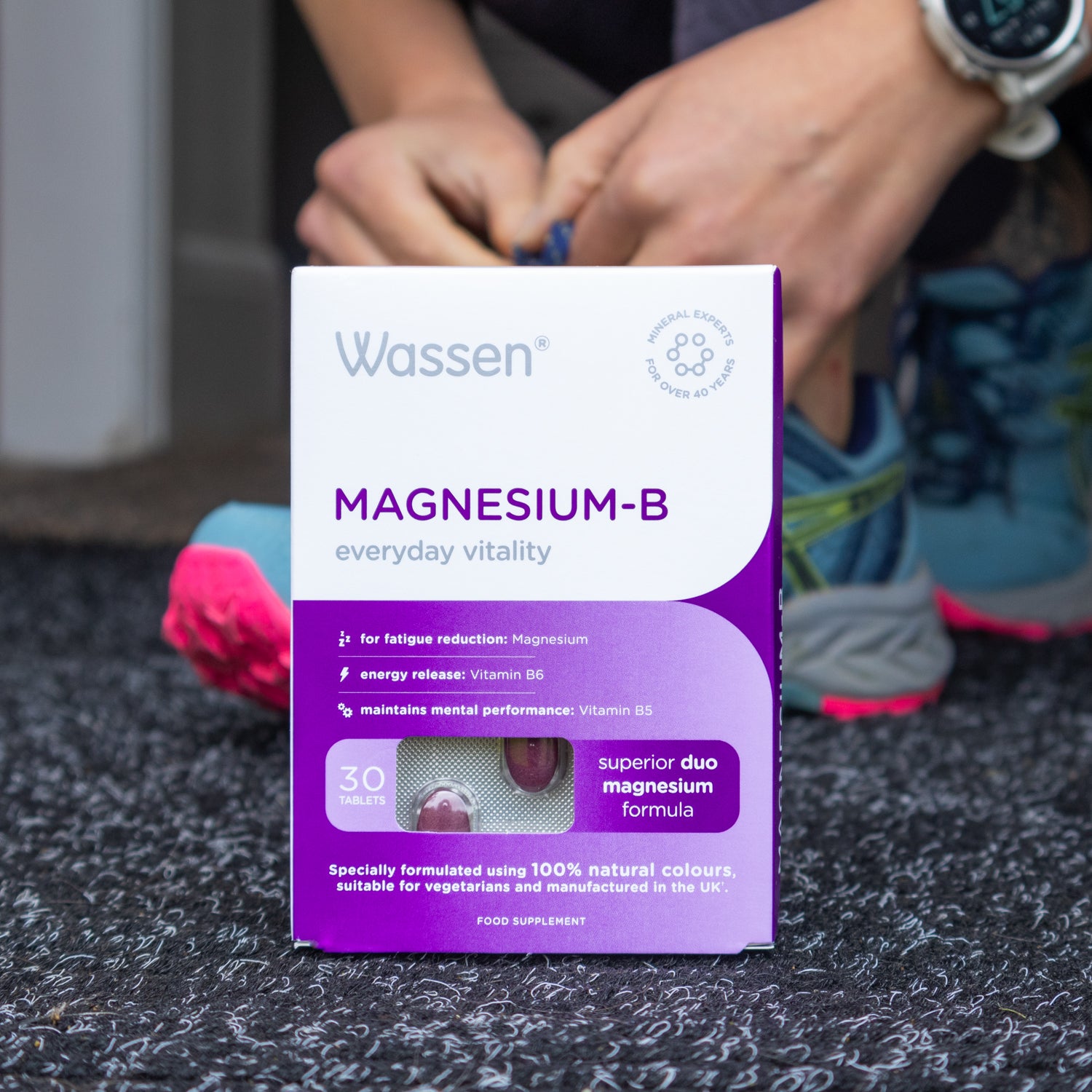 Wassen Magnesium-B for Everyday Vitality, going for a run