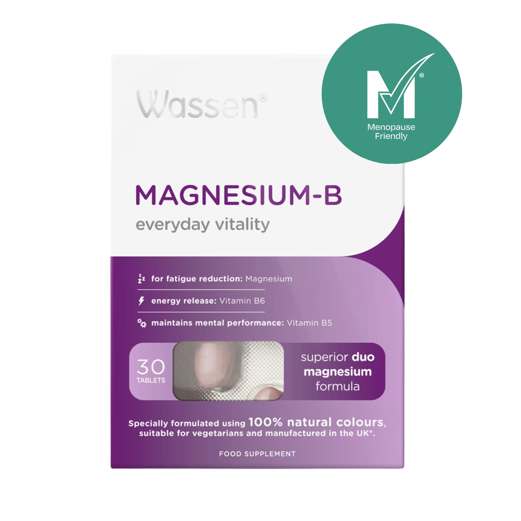 Wassen Magnesium-B Energy Supplement Menopause Friendly Mtick Approved