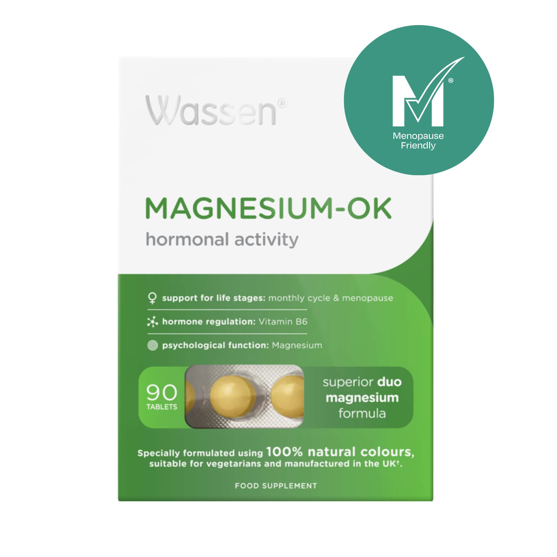 Wassen Magnesium OK Hormonal Balance Supplement Menopause Friendly, Mtick approved