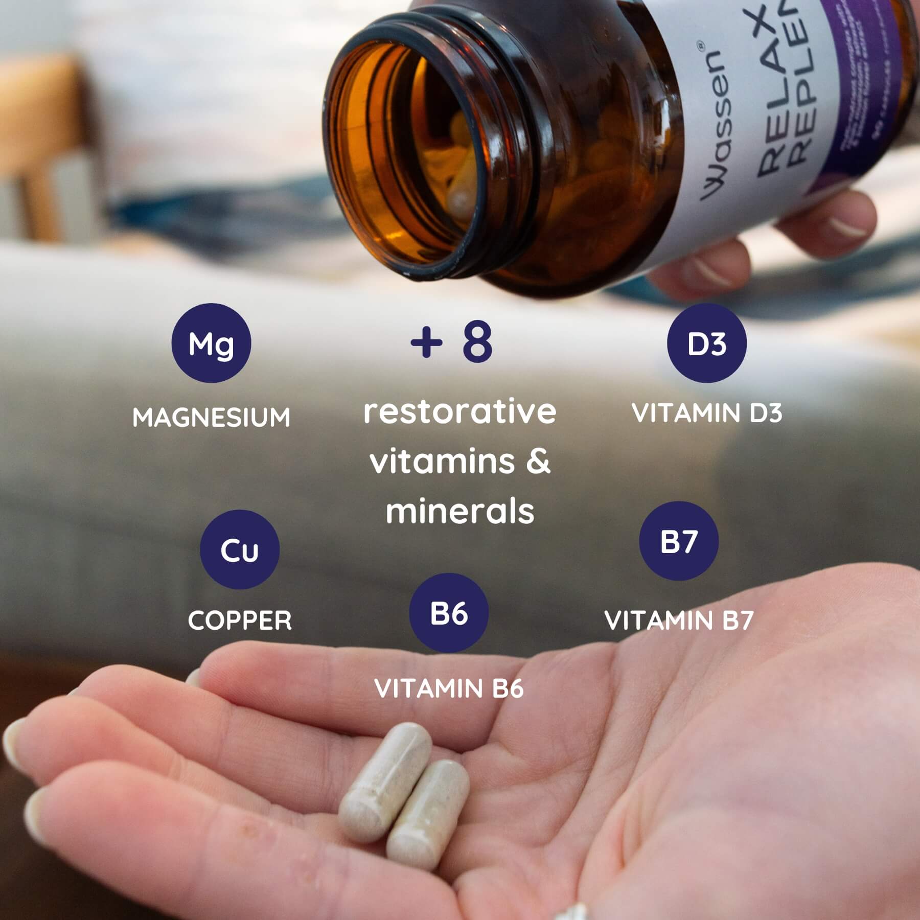 Wassen Relax & Replenish 8 restorative vitamins and minerals